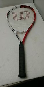 Wilson Federer 110 Tennis Racquet L2 4 1/4 Power Strings Stop Shock Pads