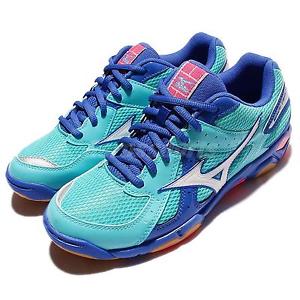 Mizuno Wave Twister 4 IV Blue White Womens Badminton Volleyball Shoe V1GC15-7017