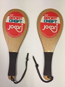 Vintage Jokari Sport Craft Wooden Paddles Set