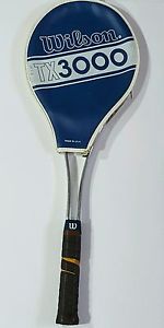 Vintage Wilson TX3000 Tennis Racquet Racket Stainless Steel W/ Cover 4 1/2" Grip