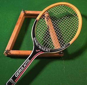 VINTAGE SNAUWAERT VITAS GERULAITIS WOOD TENNIS RACKET W/PRESS L4 BELGIUM