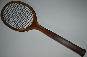 Wright & Ditson Championship Wooden Antique Tennis Racquet Black Strings Old