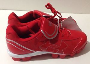 Under Armour Womens Softball Glyde RM Cleats Red White NEW Shoes 1233552-611