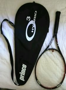 Prince O3 Red Hybrid Tennis Racket 4 1/4" grip, Used