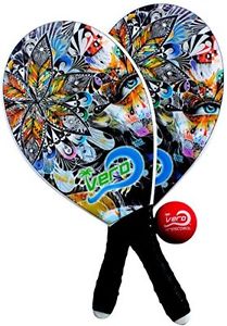 2 Fiberglass Frescobol Beach Paddles, Official Frescobol Ball, Bag