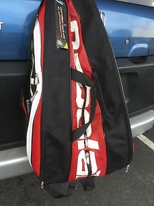 BABOLAT TEAM LINE  - tennis racquet  bag - Red/Black-Holds 4 + racquets +Access