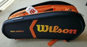 WILSON BURN BLACK/ORANGE 9 PACK - tennis racquet racket bag