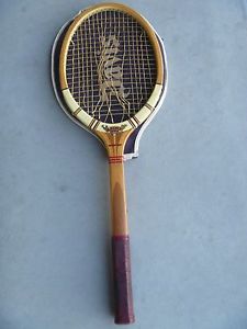 VTG Dunlop Maxply Fort Wood Tennis Racket OLD SCHOOL w/ VTG DAVIS Cover GOOD