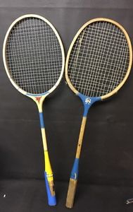 2 Vtg Wood Badminton Racquets Sports Victoria Brothers Jack Purcell