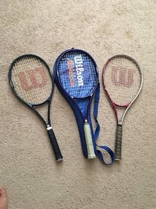 Lot 3 Wilson Aggressor Tennis Racquets Hope 8.5 Si 95 Case