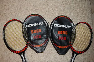 Donnay Borg Pro 54 inch wooden tennis racquet racket rackets with covers Bjorn