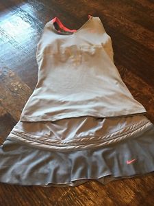 Nike Women's Tennis Outfit In Steel And Hot Pink Size Small