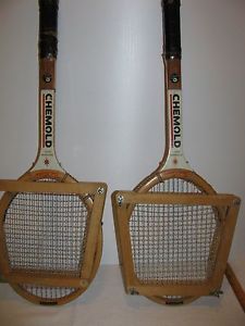 VINTAGE ROD LAVER PROFESSIONAL MODEL WOOD TENNIS RACKET BY CHEMOLD X2