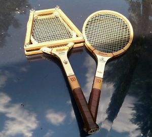 Jack Kramer Autograph Wooden Tennis Racquet Set - Both 4 1/2