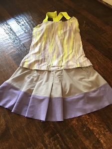 Nike Tennis Outfit (purple & electric Yellow)