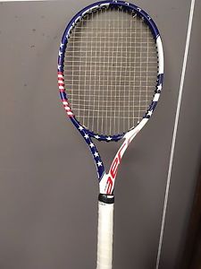 babolat pure aero vs stars and stripes 4 1/4 Gut tennis racquet Exc. cond.