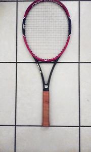 MINT WILSON PRO STAFF 97 TENNIS RACQUET 16 x 19 w/ HYBRID STRINGS 4 3/8" GRIP ..