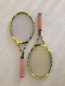2 x Prince Tour 95 Tennis Rackets (4 1/2) with Fairway Leather-- Federer / Nadal