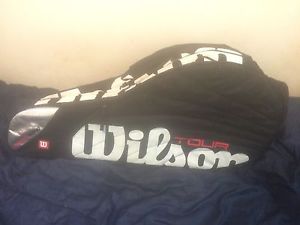 Pre-Owned Wilson Tour Tennis Racquet Bag Thermo Guard  Black White Red NO STRAP