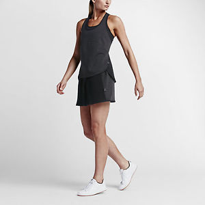 NWT Nike Women's Court Tennis Skort $90 Small 811932-010 Black/Gray Mesh
