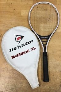 VINTAGE DUNLOP McENROE XL tennis RACQUET L4 1/2 w/ COVER