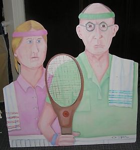 Sharon Yavis American Gothic Tennis Players Original
