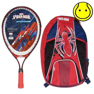 Official Spider Man Tennis Backpack and Junior 21 inch Tennis Racquet