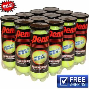 36 BALLS Penn Championship Extra Duty Tennis Ball Case 12 cans 36ct Sports