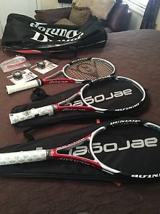 Dunlop Aerogel 300 Tennis Racquets With Cases And Carrying Bag