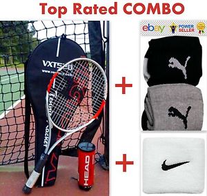Top Selling COMBO PACK VectorX Tennis Racquet + 3 Pair Ankle Socks + 1 Wristband