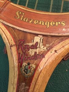 Vintage 1940's Slazenger Royal Windsor Antique wooden tennis racquet