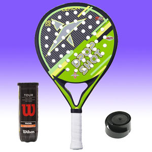 PALA DE PADEL DROP SHOT NUEVA LEMON. BOLAS WILSON PADEL Y OVERGRIP DE REGALO.