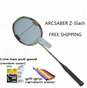 ArcSaber Z-Slash Badminton Racket ARC ZS Carbon Racket by string Carry bag 23lbs