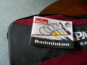 Spalding badminton powerplay set 4 racquets 2 birdie with canvas case net