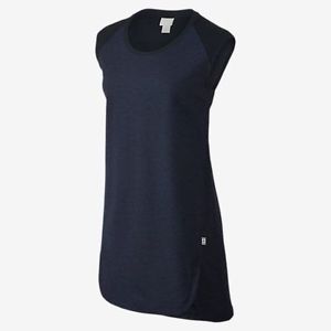New Women's Nike Court Tennis T-Shirt Dress DARK BLUE, BLACK 715220 473 sz M