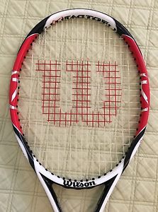 WILSON K FACTOR SIX ONE TEAM 95SQ" 18X20 GRAPHITE TENNIS RACKET W/NEW 4 3/8 GRIP