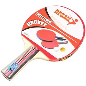 5x(REGAIL Ping Pong Set 2 Raqueta Bolsa Mango Largo Agitar Mano Paleta (Rojo) T5