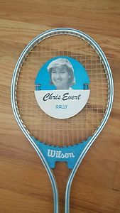 VTG 1970s WILSON "CHRIS EVERT RALLY" ALUMINUM TENNIS RACQUET 4 1/4" LEATHER GRIP