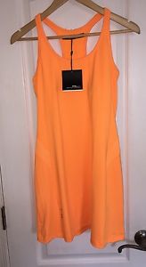 NWT $198 Ralph Lauren RLX Sport Tennis Sports Bra Electric Orange Dress Womens S