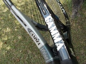 2 Gamma AIR CARBON POWER 3.0 DIAMOND FIBER C-4.0  Tennis Racquet lot grip # 3 #4