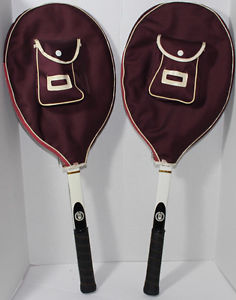 Vintage REGENT DRIVER ALEX OLMEDO Wooden Tennis Rackets w/ COVERS LOT OF 2