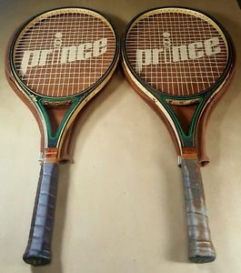 Lot -2 Vintage PRINCE WOODIE Graphite Tennis Racquet Rackets + Covers SHIPS FREE