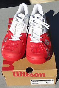 NIB Wilson Mens Rush Pro HC Tennis Shoes White/Red WRS318650 New Size 12