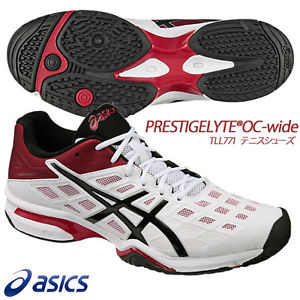 New Asics Japan Tennis Shoes PRESTIGELYTE WIDE TLL770 CLAY COURT Men's Women's