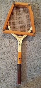 Vintage Spalding "Pancho Gonzales" Tournament Tennis Racket w/ Wood Press Frame