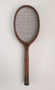 WRIGHT & DITSON - Vtg Gold Star Wooden Tennis Racket, Roaring 20s - MUST SEE!