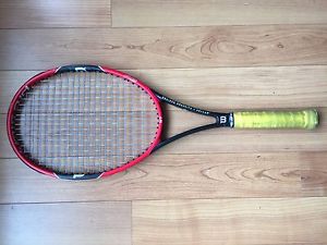 Wilson Pro Staff 97 tennis racquet, 4 3/8 grip size, strung w/ Solinco Tour Bite