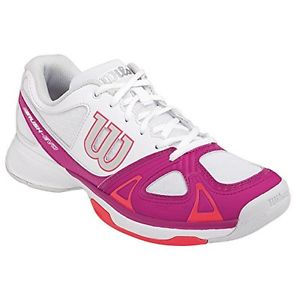2015 Wilson Rush Evo Lightweight Performance Womens Tennis Shoe - White/Fiesta 7