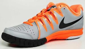 NEW NIKE VAPOR COURT MEN'S TENNIS SHOE WOLF GREY / ORANGE SZ/ 9.5