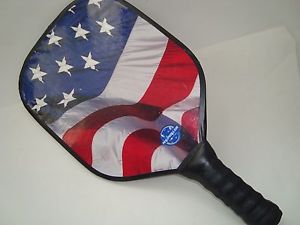 GENTLY USED PICKLEBALL PADDLE USA FLAG WAVE W400  PICKLE BALL LIGHT THIN